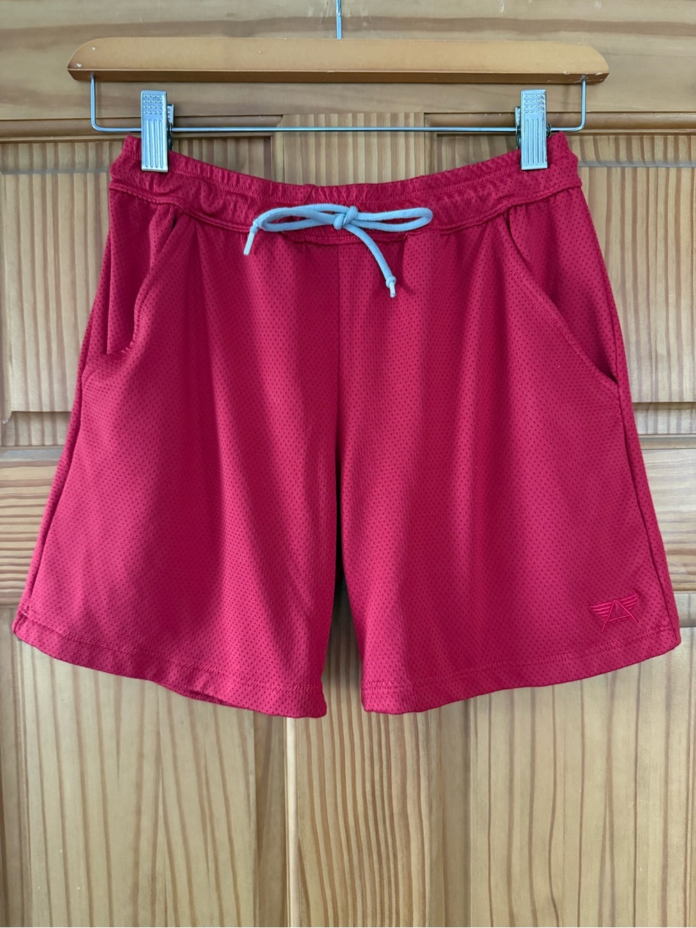 EUC! LASC Red Piqué Mesh Performance Athletic Shorts - Small